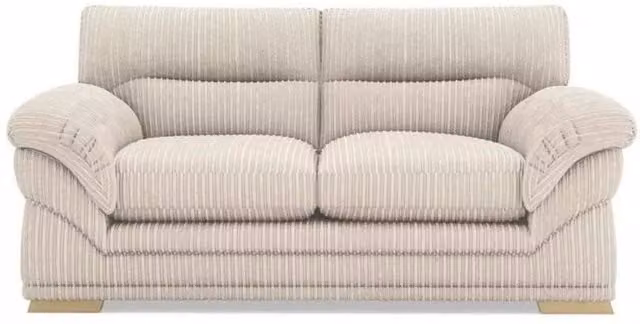 Bliss Furniture Amalfi 2 Seater Claude Sofa in Beige Modern Plush Fabric
