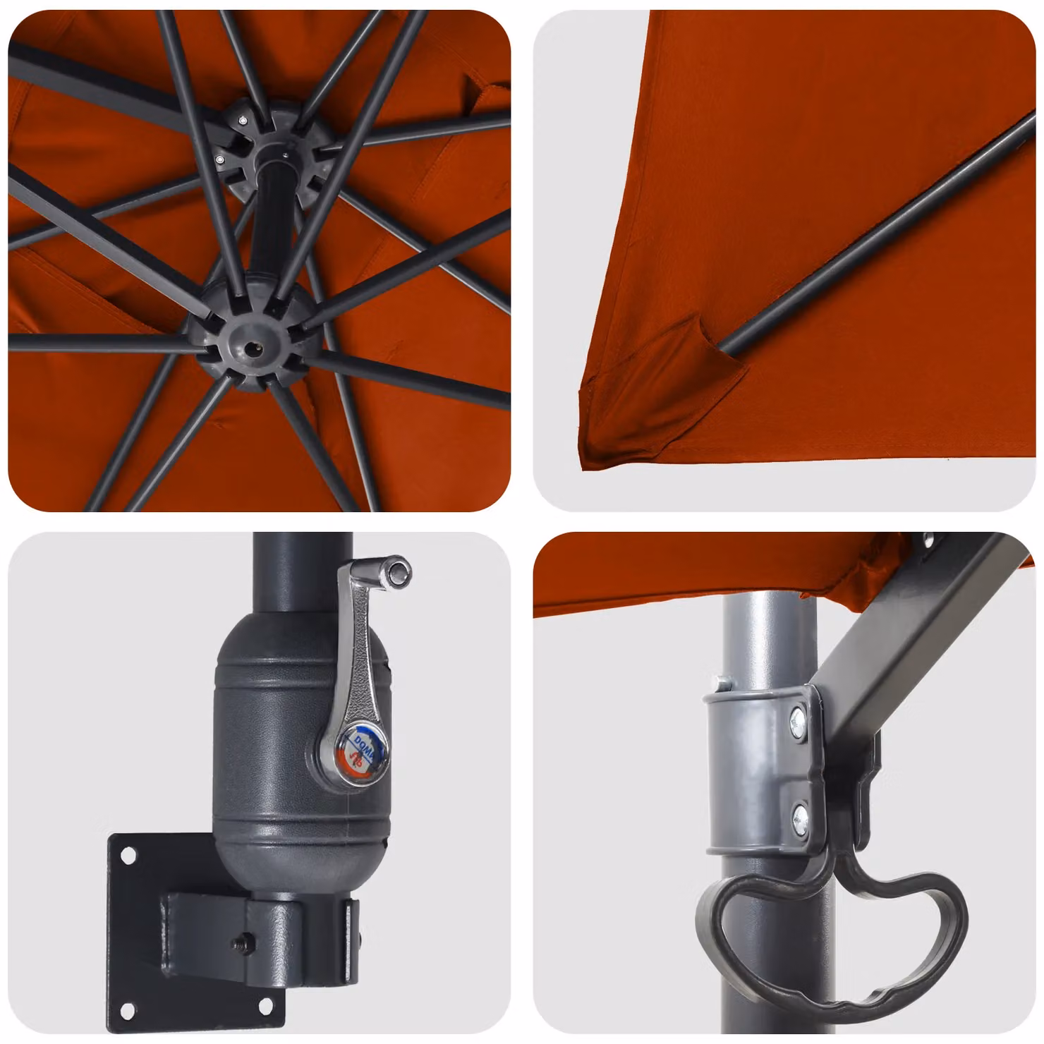 Berkfield Home Cantilever Umbrella in Terracotta Polyester with Tilt Function – 3