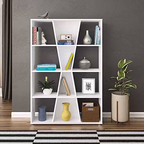Seconique Naples Medium Bookcase in White