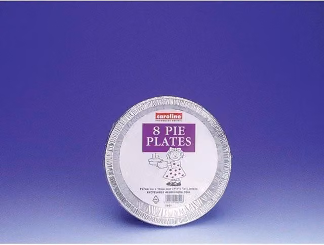 Caroline Silver Round Foil Pie Plates, 8 Pack, Diameter: 19.7 cm