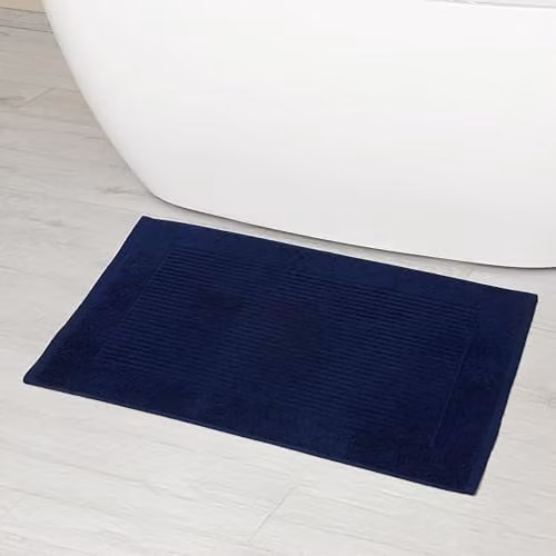 Linens Limited Non Slip Turkish Cotton Bath Mat, Navy Blue, W/D/H: 80.0 x 50.0 x 1.8 cm – 1
