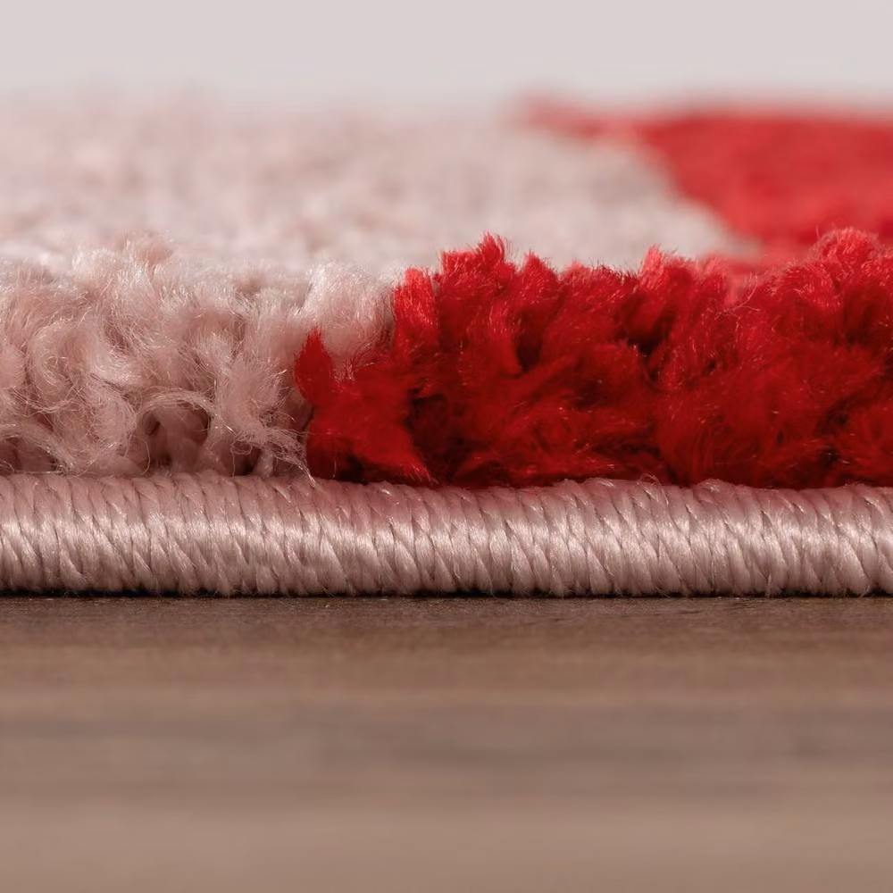 THE RUGS Joli Wavy Soft and Dense Pile Pink Living Room and Bedroom Rug, W: 80 cm, L: 150 cm – 3