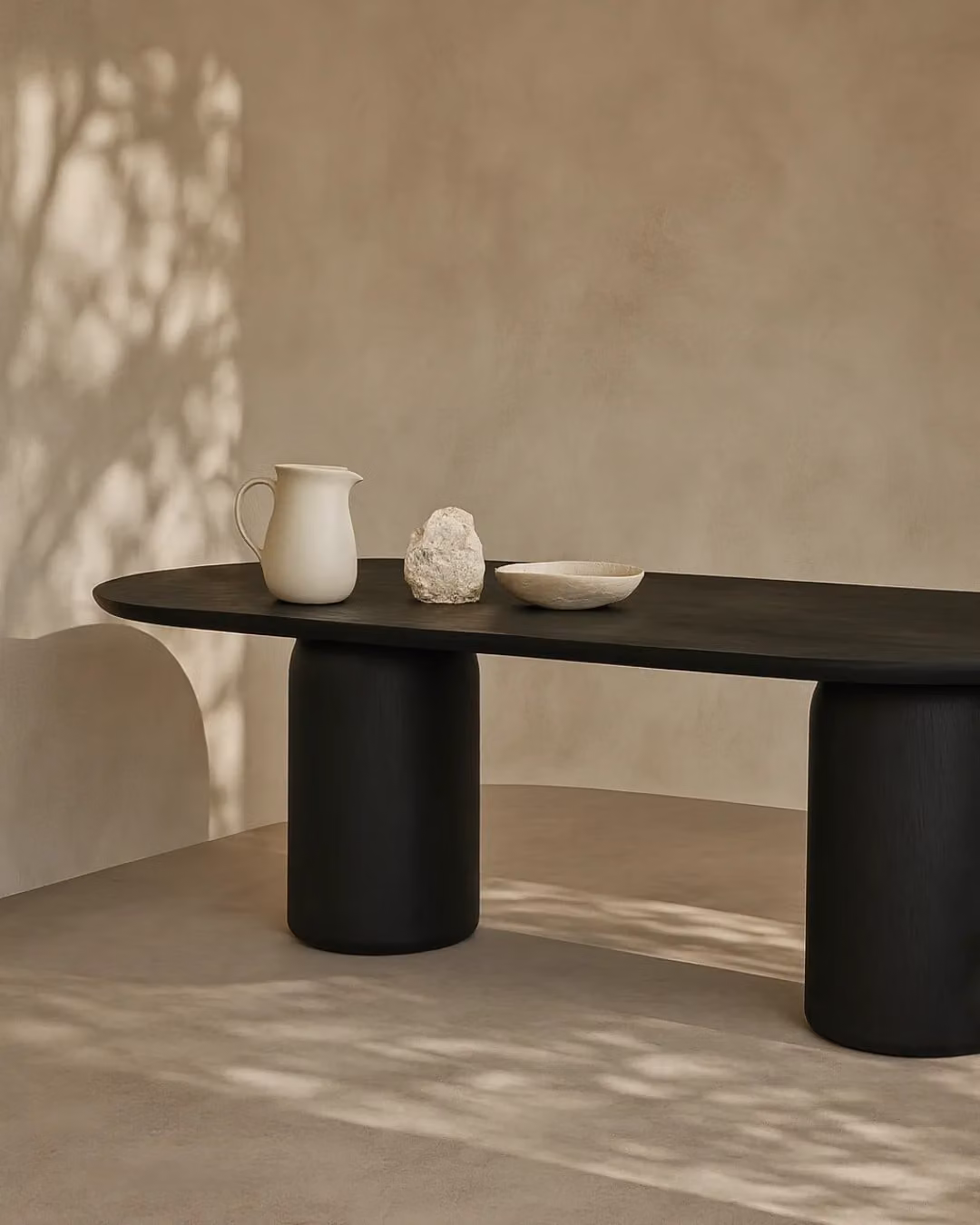 Tommy Franks Basilca Oval Dining Table in Matte Black Oak, W: 270 cm, H: 74 cm