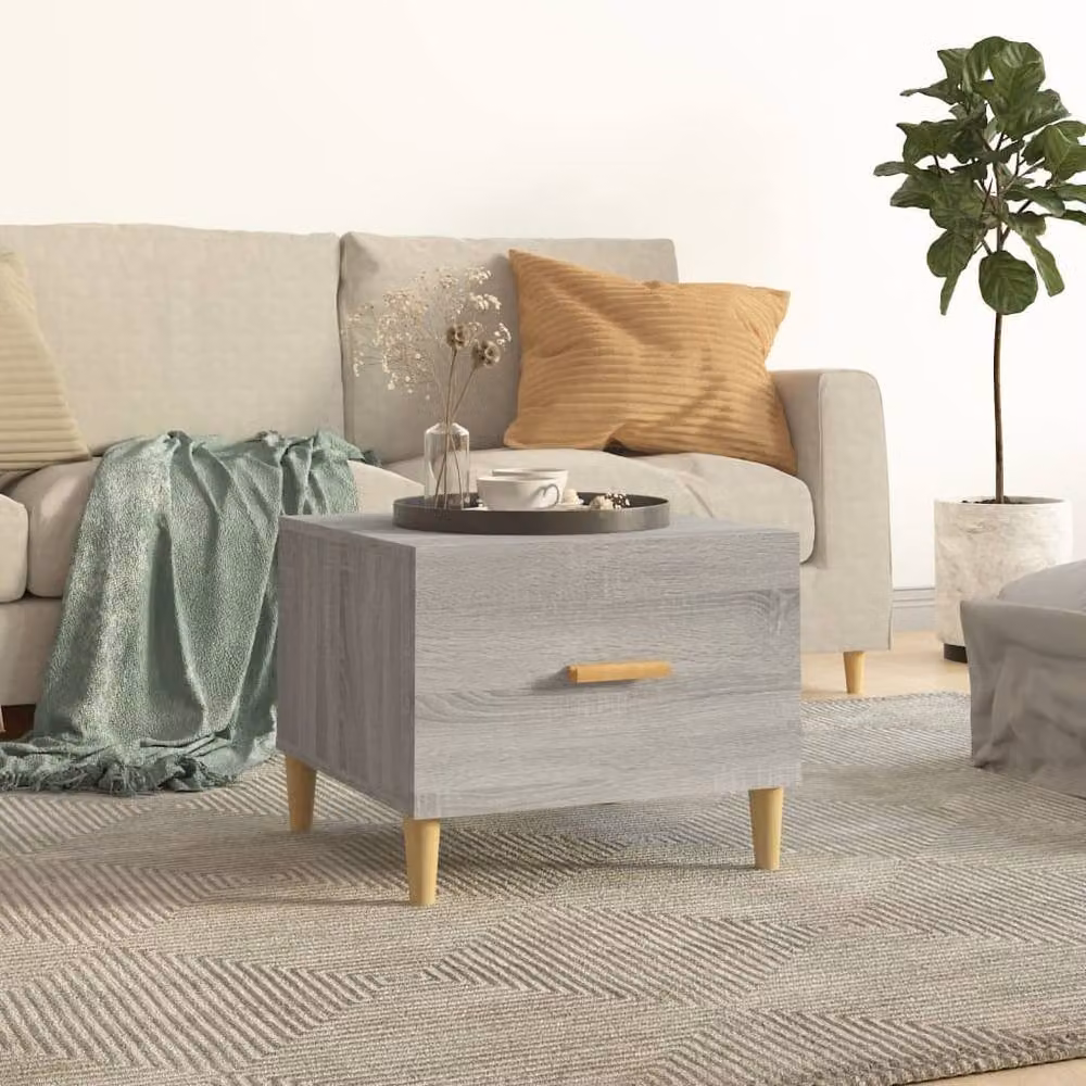 Berkfield Home Grey Sonoma Square Coffee Table in Engineered Wood W/D/H: 50 x 50 x 40 cm – 2