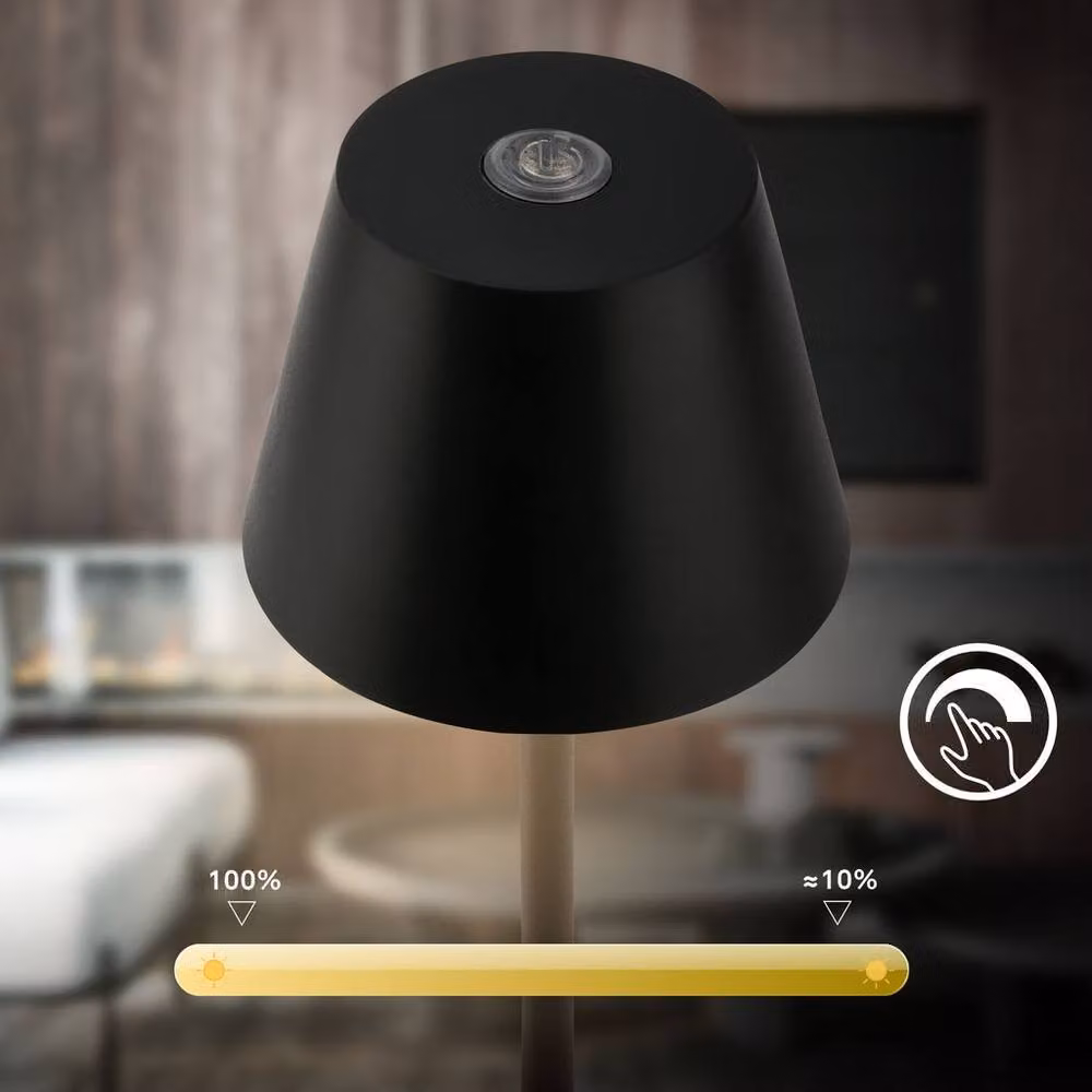 Briloner Rechargeable LED Table Lamp Black, Dimmable Touch Control, IP44 Outdoor Light, W/D/H: 6 x 6 x 16 cm – 3