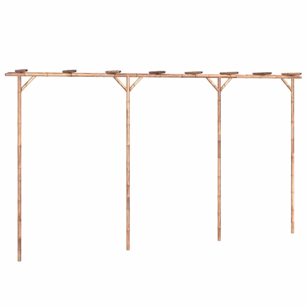 Berkfield Home Bamboo Pergola in Brown, W: 385 cm, D: 40 cm, H: 205 cm – 2