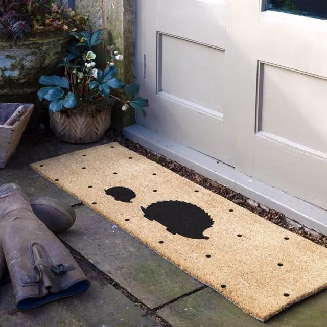 Artsy Mats Hedgehog Spots Double Door Mat in Beige, W/D/H: 120 x 40 cm – 1