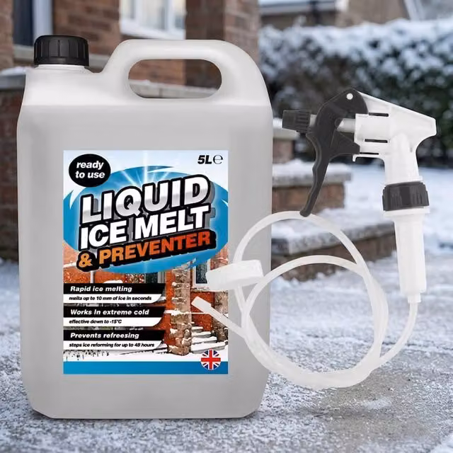 Storm Trading Group 5L Rapid Liquid Ice Melt and Preventer with Long Hose Trigger, Clear