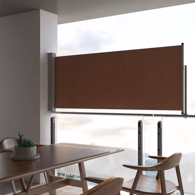 Berkfield Home Brown Retractable Side Awning with Manual Pull, W: 100 cm, D: 300 cm