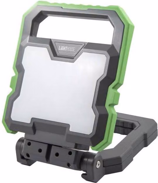 Lighthouse Rechargeable LED Work Light, 2000 Lumens, Green, IP44, with Magnetic Base and Adjustable Features – 1