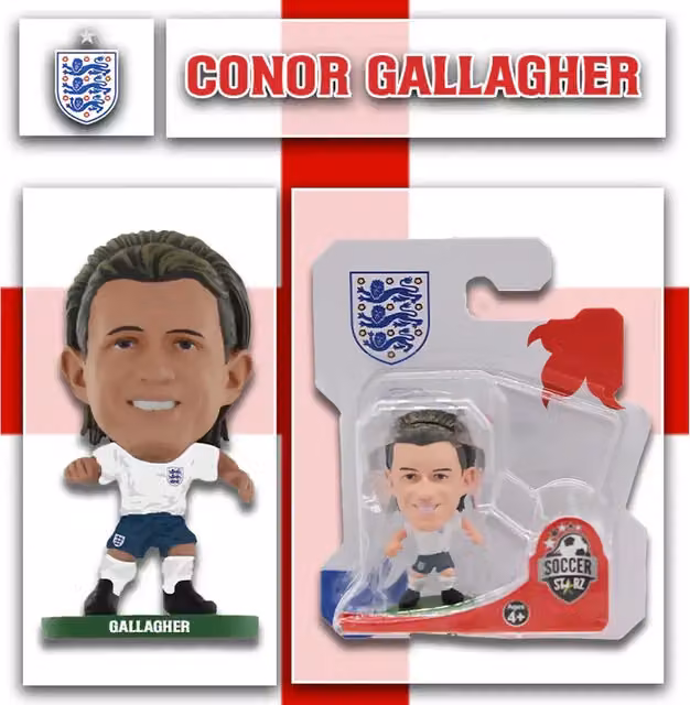 SoccerStarz Conor Gallagher 2022 Version England Mini Figure, White, Height: 5 cm