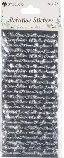 Art Studio Happy Anniversary Silver Stickers