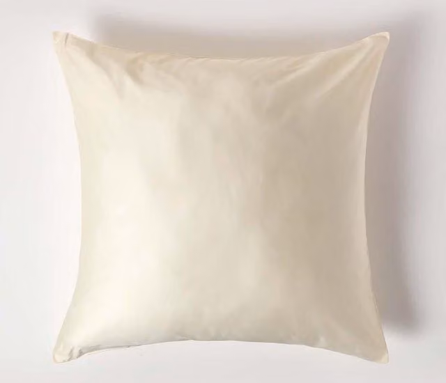 Homescapes Mako Sateen Combed Cotton Continental Pillowcase, 400 TC, Beige, 80 x 80 cm