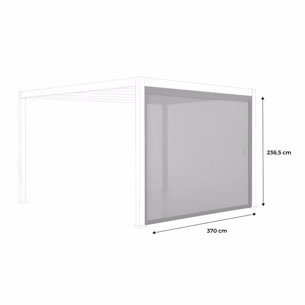 sweeek Aluminium Blind for Triomphe Pergola, Dark Grey, W: 400 cm, H: 236 cm – 4