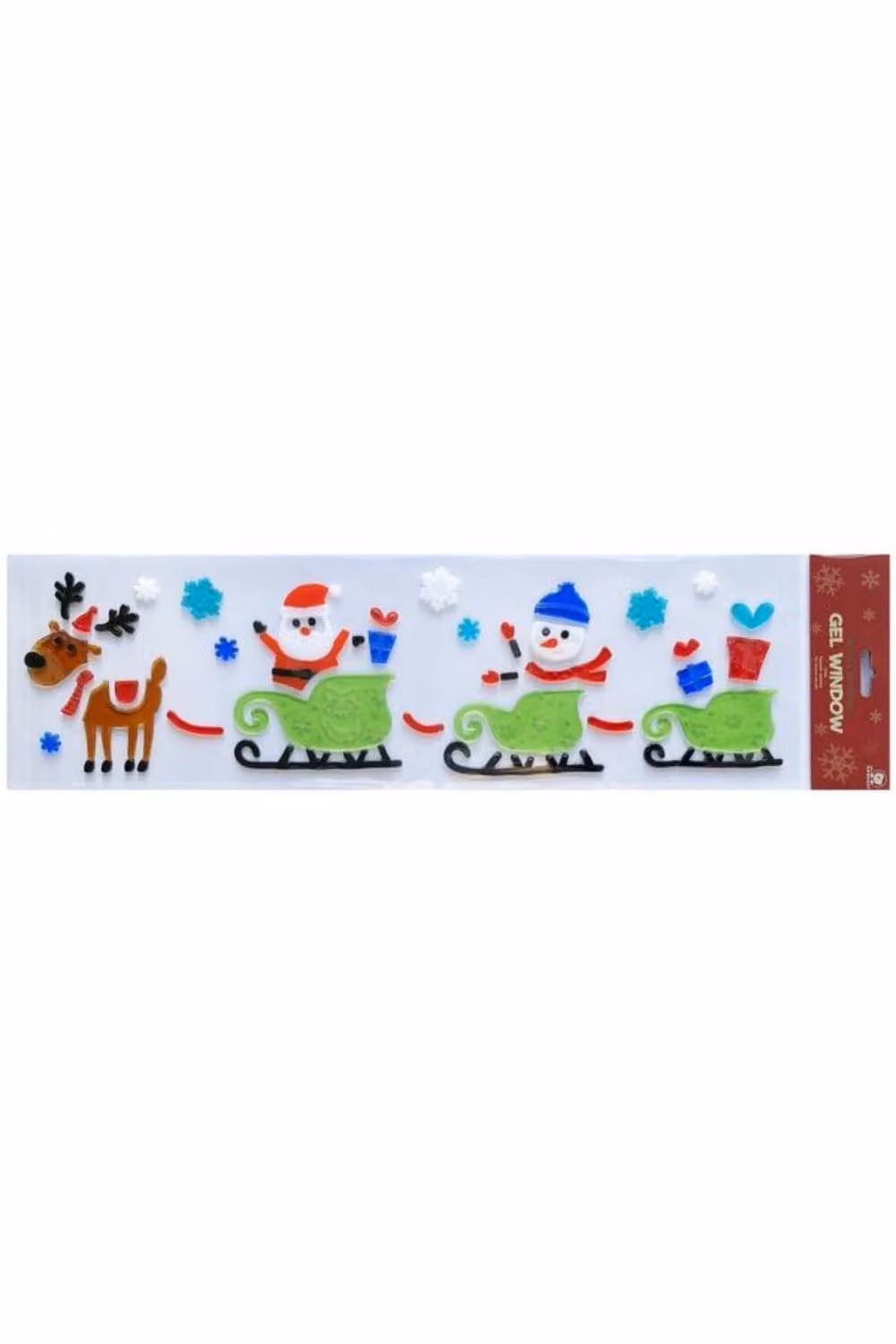 KDMD Santa Sledge Gel Window Stickers, 4 Pack, Red and Multicolour Christmas Decorations – 2