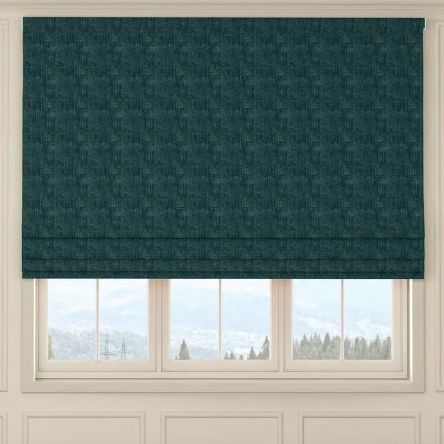 House Llewelyn-Bowen Made To Measure Peacock Blackout Roman Blind in Petrol Blue