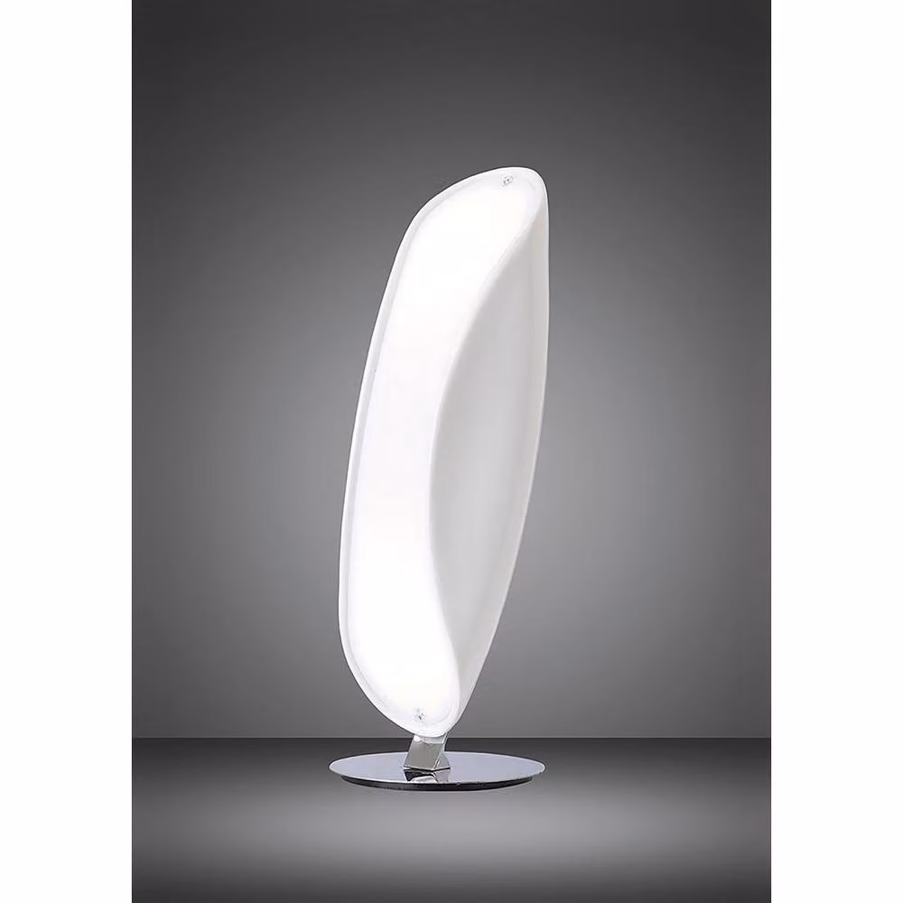 Netlighting Pasion Table Lamp with 2 E27 Lights in Gloss White and Polished Chrome – 2