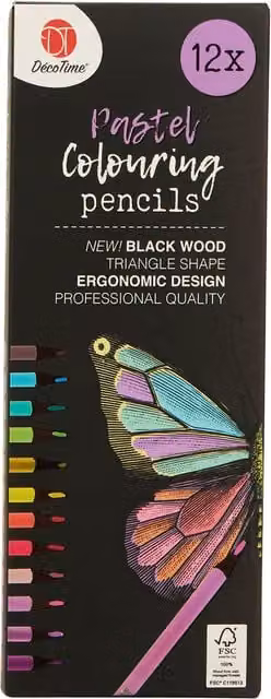 Deco Time Premium Multicolour Pigment Colouring Pencils, Pack of 12