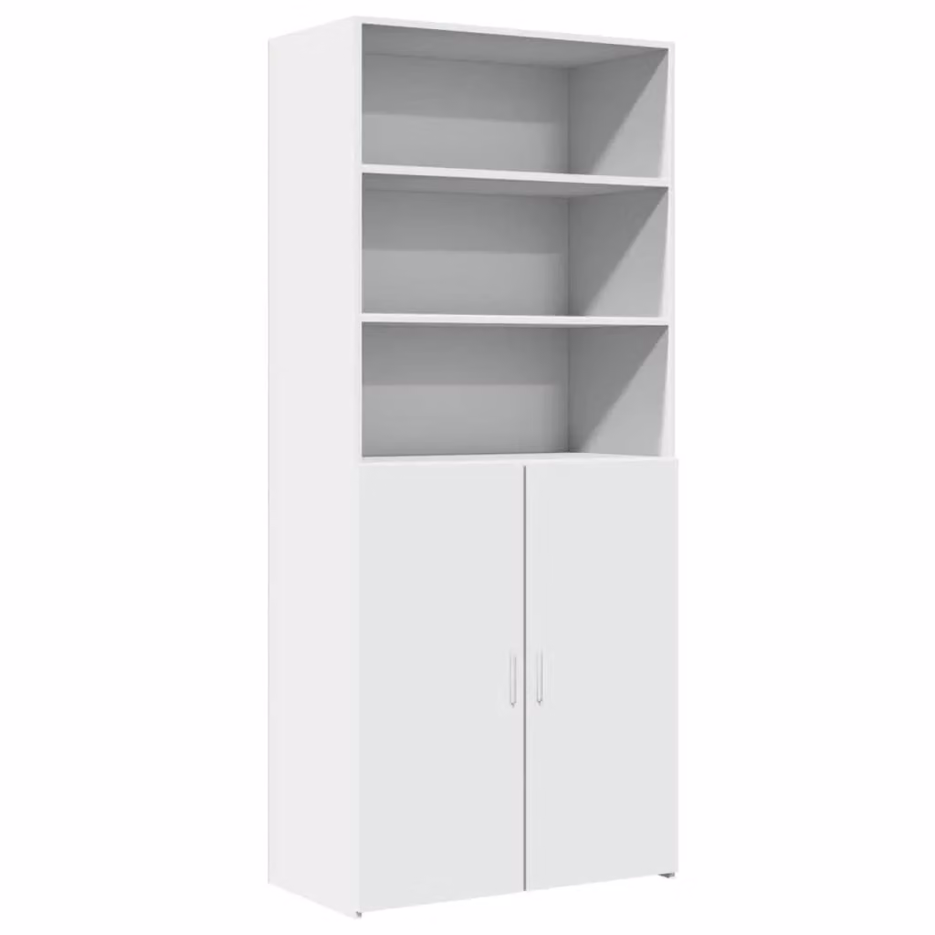 Berkfield Home White Modern Highboard in MDF, W/D/H: 80 x 42.5 x 185 cm