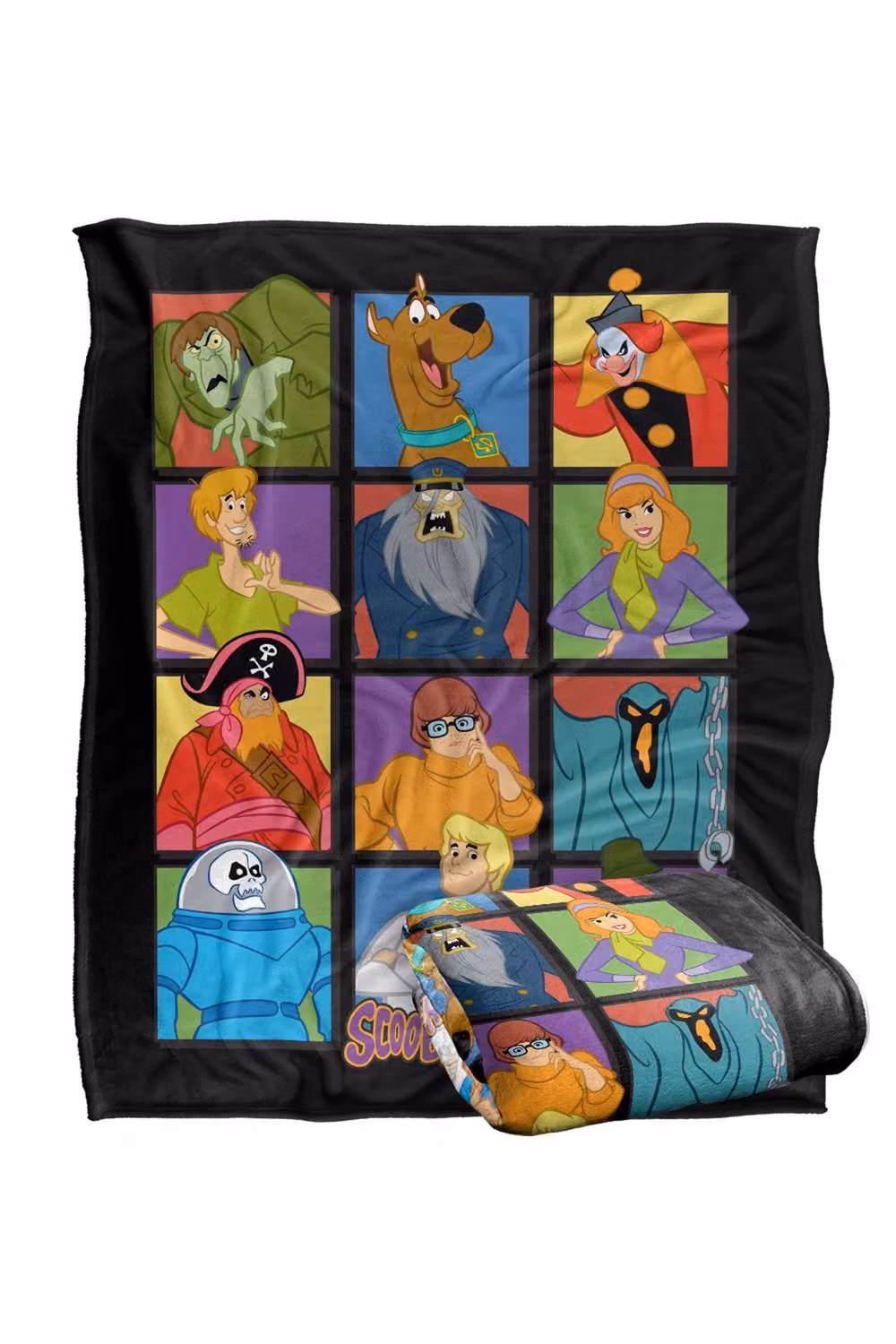 LOGOVISION Scooby Doo Character Squares Super Soft Silky Touch Fleece Throw Blanket, Multicolour, W: 152.4 cm x D: 127.0 cm – 7