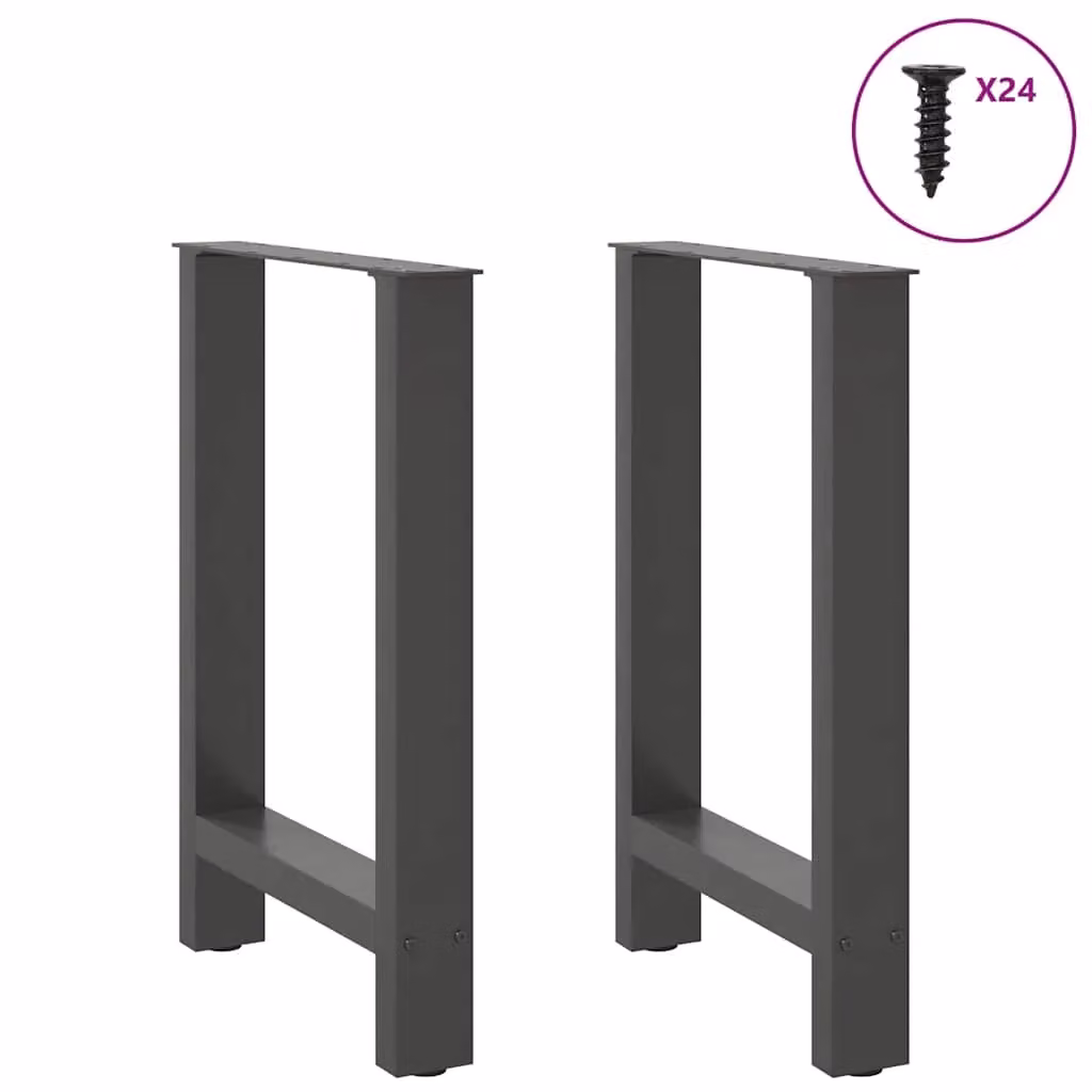 Berkfield Home Geometric Steel Coffee Table Legs in Anthracite and Black, 2 pieces, H: 72-73 cm x W: 60 cm – 2
