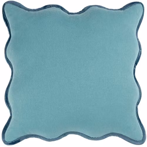 Heya Home Wiggle Reversible Velvet Cushion in Blue, W/D/H: 45 x 45 x 45 cm – 1