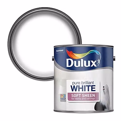 Dulux Soft Sheen Emulsion Paint for Walls and Ceilings, Pure Brilliant White, 2.5 l – 1