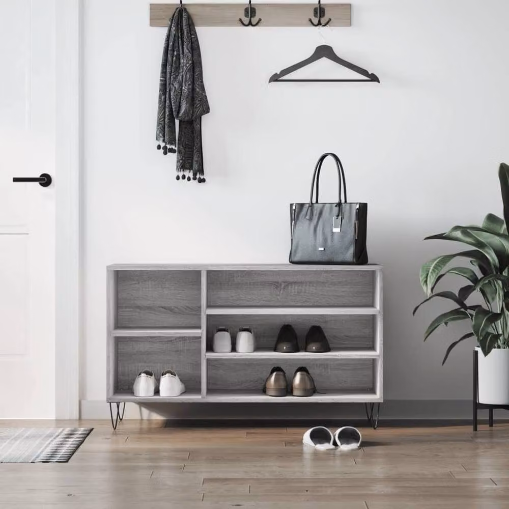 Berkfield Home Grey Sonoma Shoe Cabinet, W: 102 cm, D: 36 cm, H: 60 cm – 2