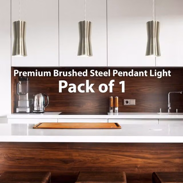 Loops Modern Silver Stainless Steel Hanging Ceiling Pendant Light for Kitchen and Dining Rooms