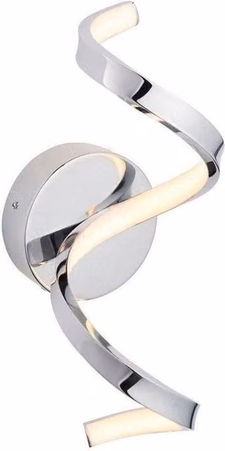 Netlighting Astral Modern Integrated LED Bathroom Wall Light in Chrome and Grey with Warm White Light, IP44 – 1