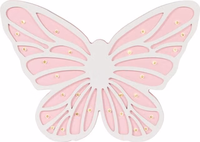 Litecraft Glow Butterfly LED Table Lamp in Pink and White