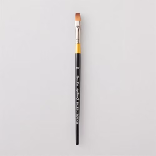 Daler-Rowney System3 Short Flat Acrylic Brush with Synthetic Hair, 1/4in