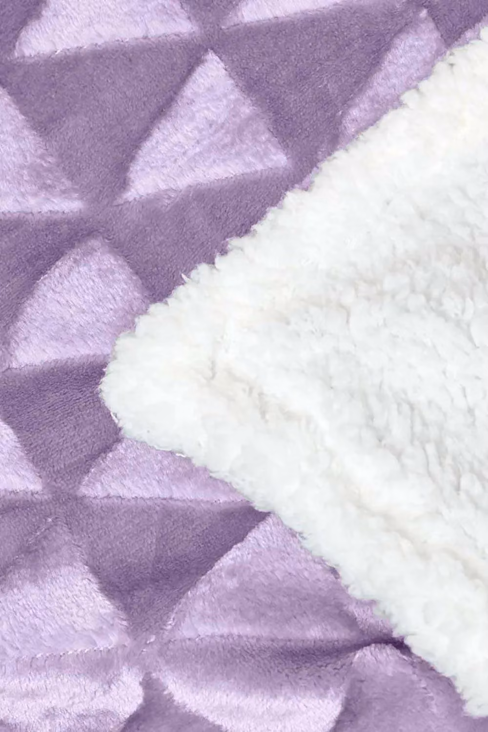 Homescapes Geometric Patterned Sherpa Fleece Throw Blanket in Purple, W/D/H: 130 x 160 cm – 3
