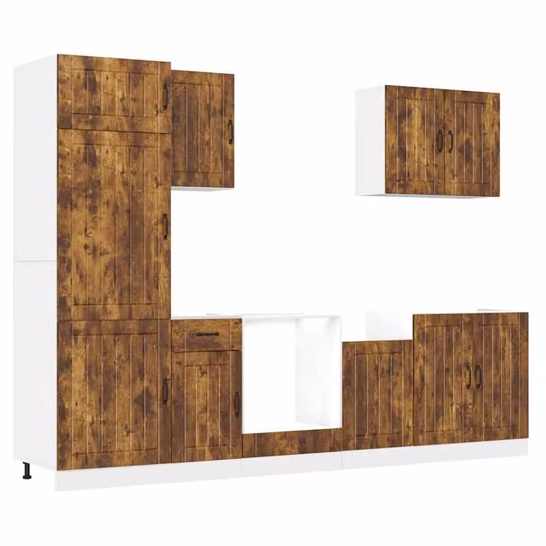 Berkfield Home Kalmar 7 Piece Kitchen Cabinet Set in Smoked Oak Brown
