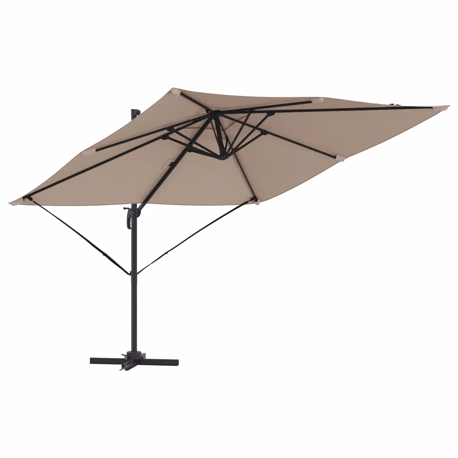 Berkfield Home Large Taupe Patio Umbrella in Polyester and Steel – 2