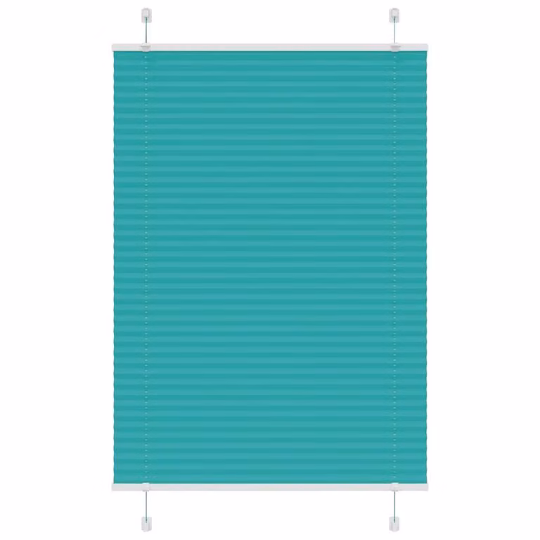 Berkfield Home Single Pleat Blind in Petrol Green, W: 85 cm, H: 100 cm