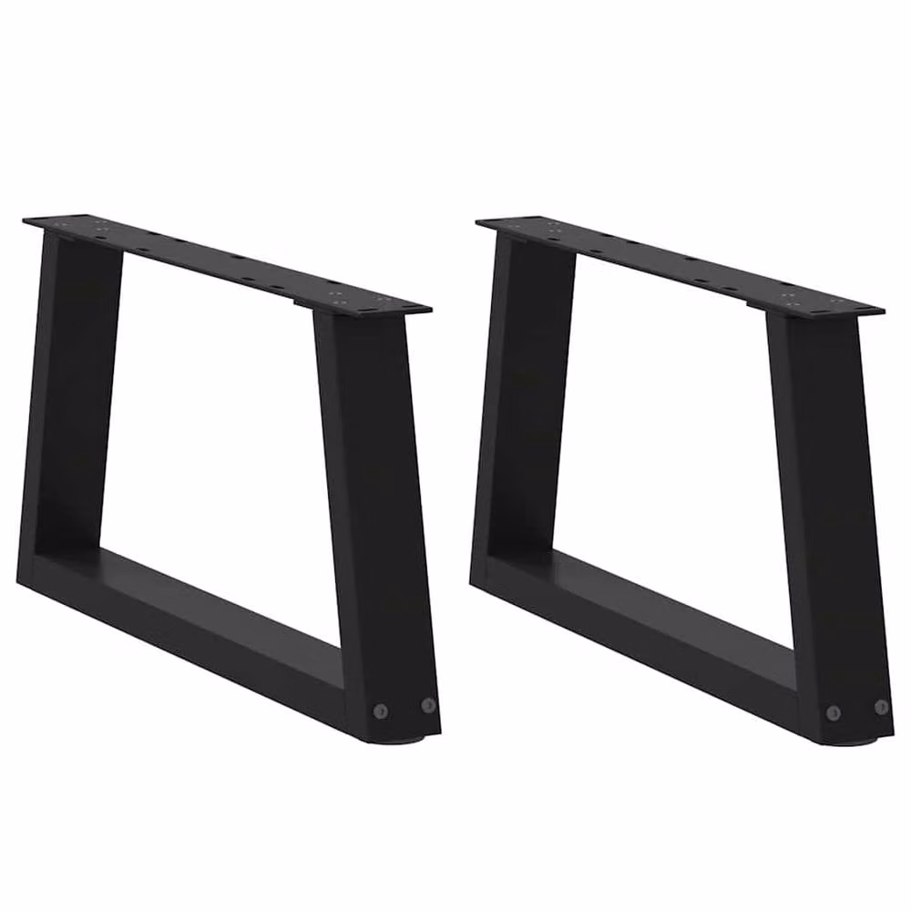 Berkfield Home V-Shape Dining Table Legs, 2 Piece Black Steel Set, H: 70 cm, W: 30-31.3 cm – 1