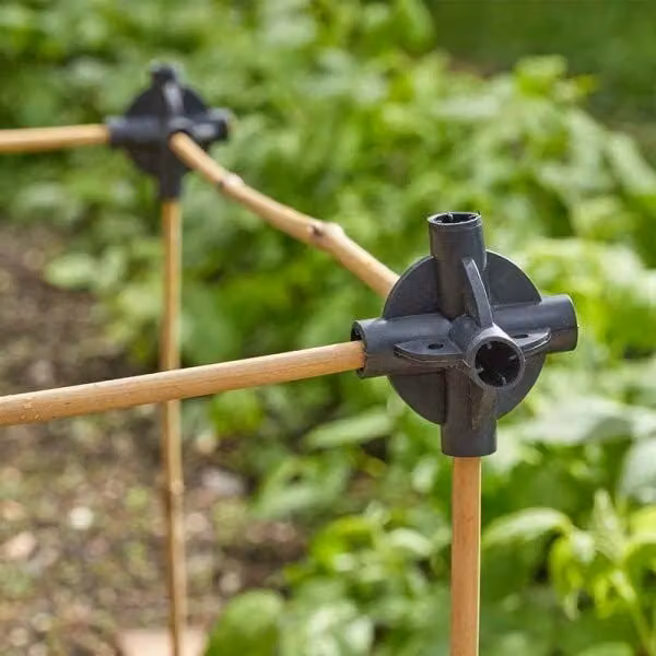 Marco Paul Black Plastic Garden Cane Connector Supports, Pack of 6
