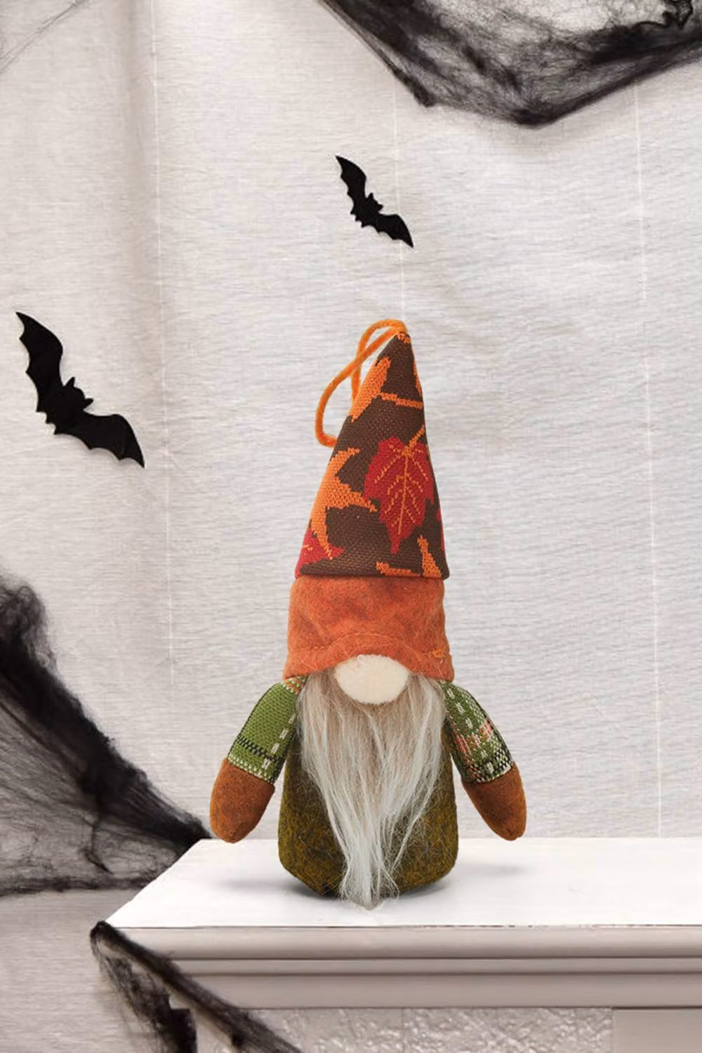 H&O Direct Halloween Light-Up Male Plush Tabletop Gnome in Orange and Multicolour – 2