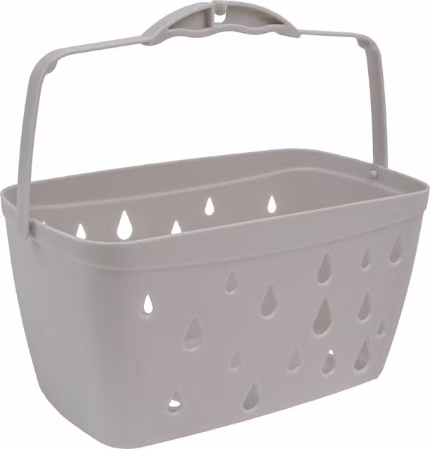 JVL Plastic Hanging Peg Basket with Hook, Grey