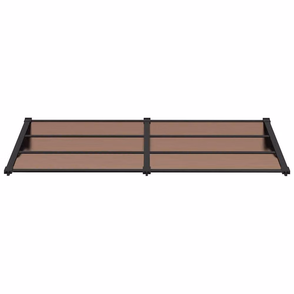Berkfield Home Black Polycarbonate and Aluminium Door Canopy W: 199 cm, D: 90 cm, H: 27.5 cm – 3