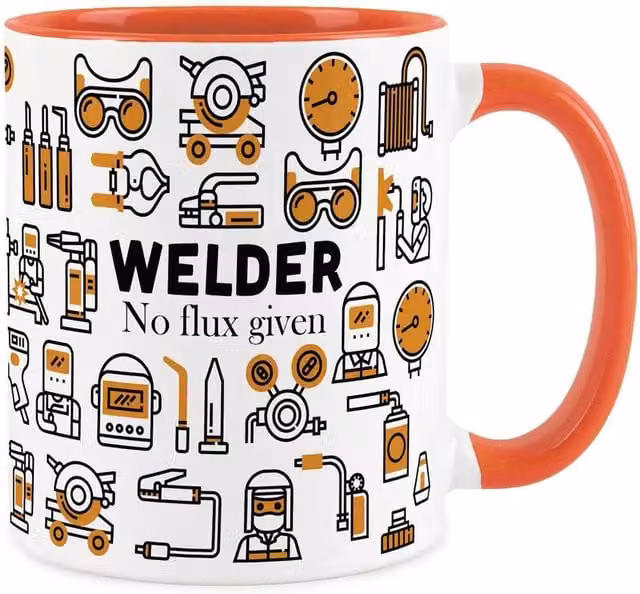 Purely Home Novelty Welder Orange Ceramic Mug