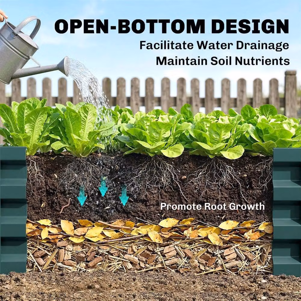 Kelvenix Metal Raised Garden Bed in Green, W/D/H: 120 x 120 x 30 cm – 3