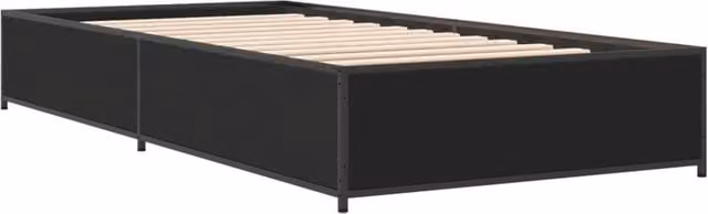 Berkfield Home Durable Small Single Bed Frame in Black, W/D/H: 75 x 190 x 29 cm – 1
