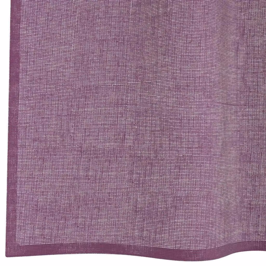 Berkfield Home Purple Voile Fabric Curtains with Rod Pockets, 2 Pack – 5