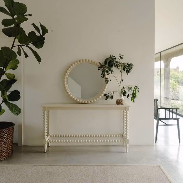 Statement Furniture Cromwell Large Bobbin Design Console Table in Linen