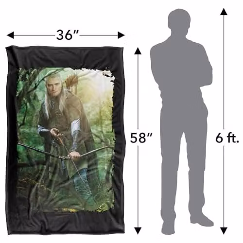 Warner Bros. The Lord of the Rings Legolas Super Soft Fleece Throw Blanket, Multicolour, W: 91.44 cm, D: 147 cm – 4