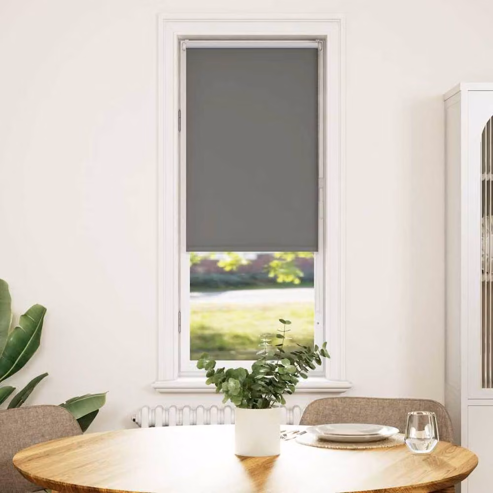 Berkfield Home Grey Blackout Roller Blind, Thermal Insulating Polyester, W: 45 cm, H: 175 cm – 2