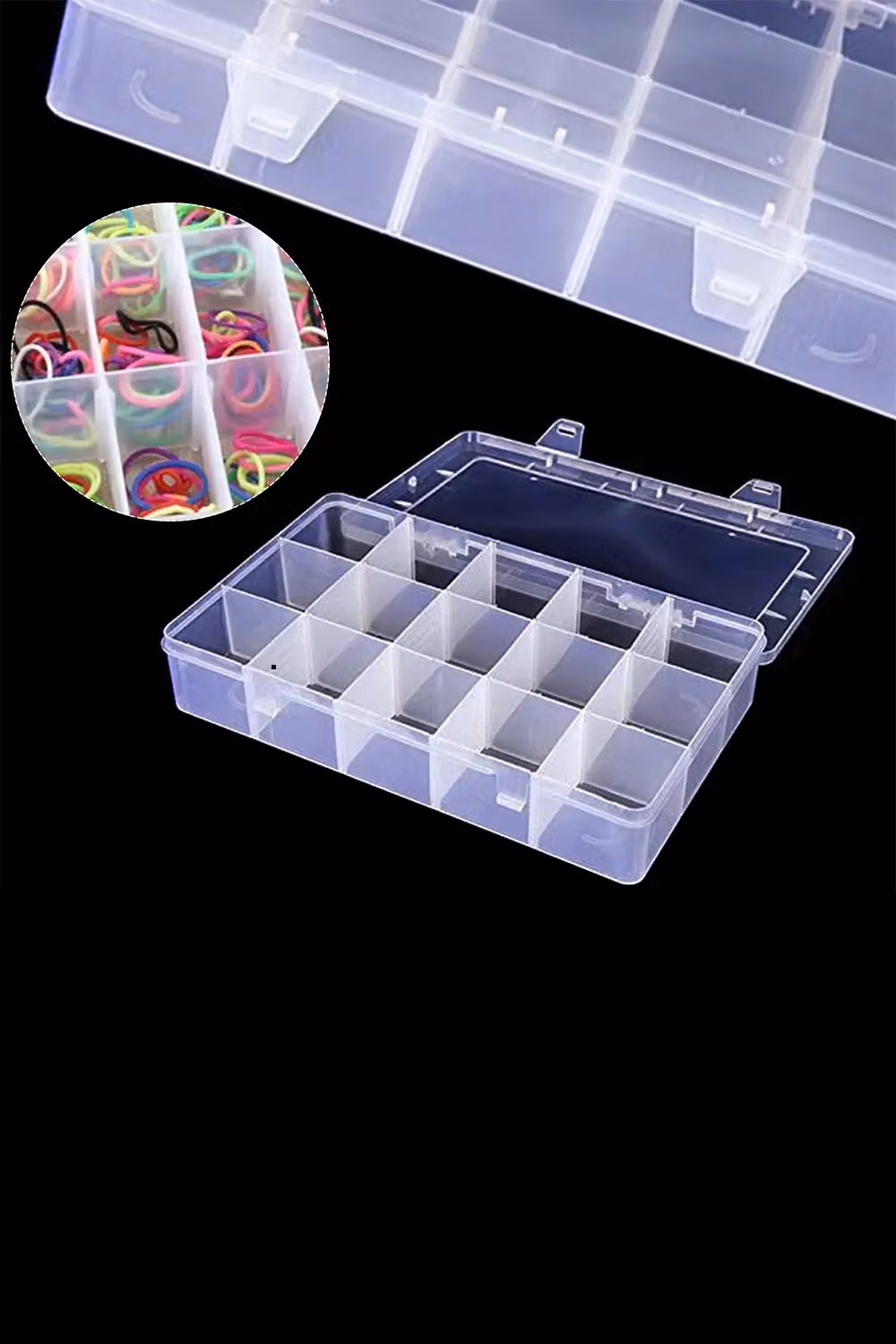Neel Blue 15 Compartment Plastic Storage Box with Lid in Blue and Transparent – 4
