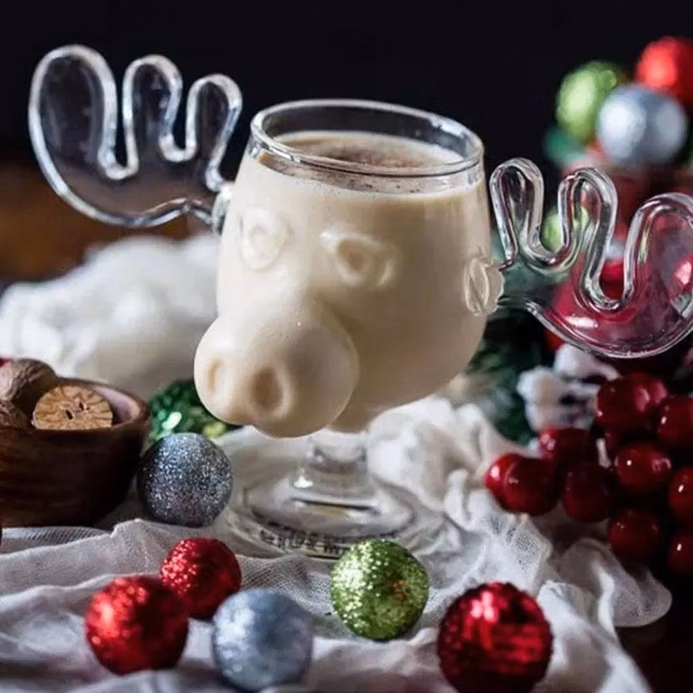 SPETLEK Christmas Vacation Moose Wine Glass in Clear Glass – 4